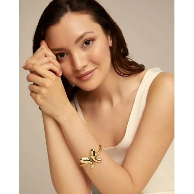 18K Gold Plated Butterfly Wings Large Bangle PUL2387ORO000L
