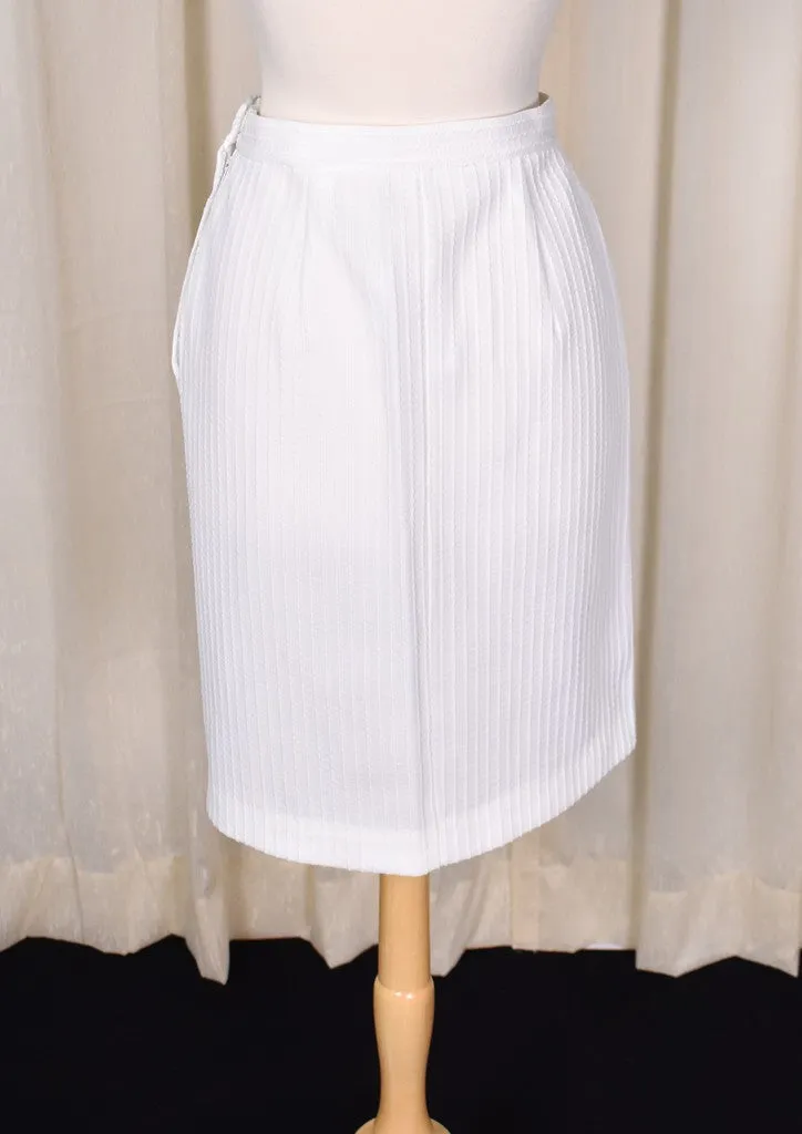 1960s Vintage White Pencil Skirt