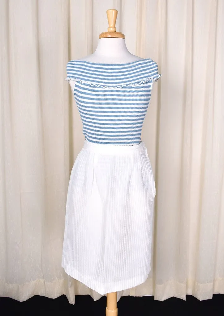 1960s Vintage White Pencil Skirt