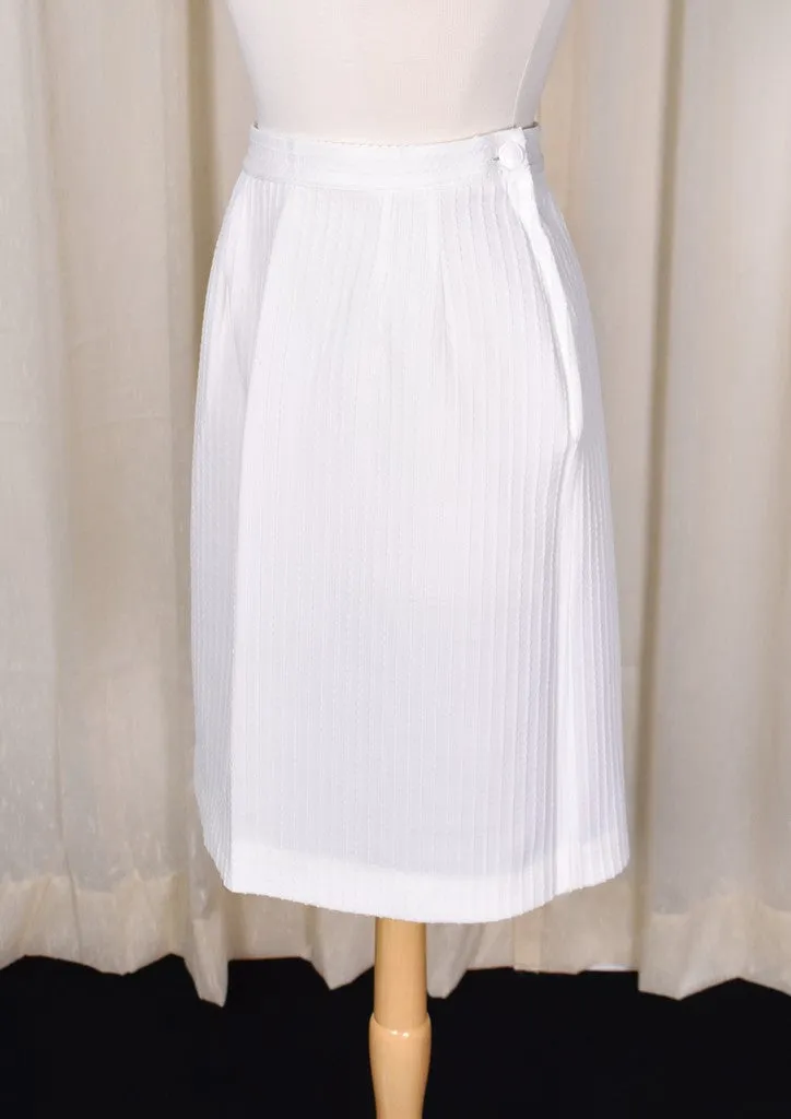 1960s Vintage White Pencil Skirt