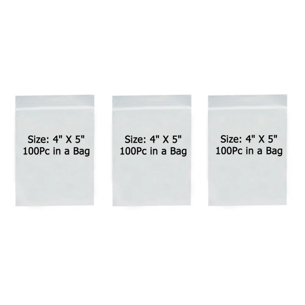 500ct 2Mil Clear Reclosable Resealable 4" x 5" Poly Plastic Bags Jewelry