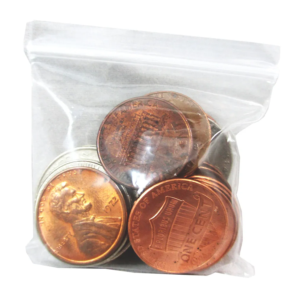 500X Clear Baggies 2" x 2" Reclosable Zipper Lock Plastic Bags 2Mil Poly Jewelry