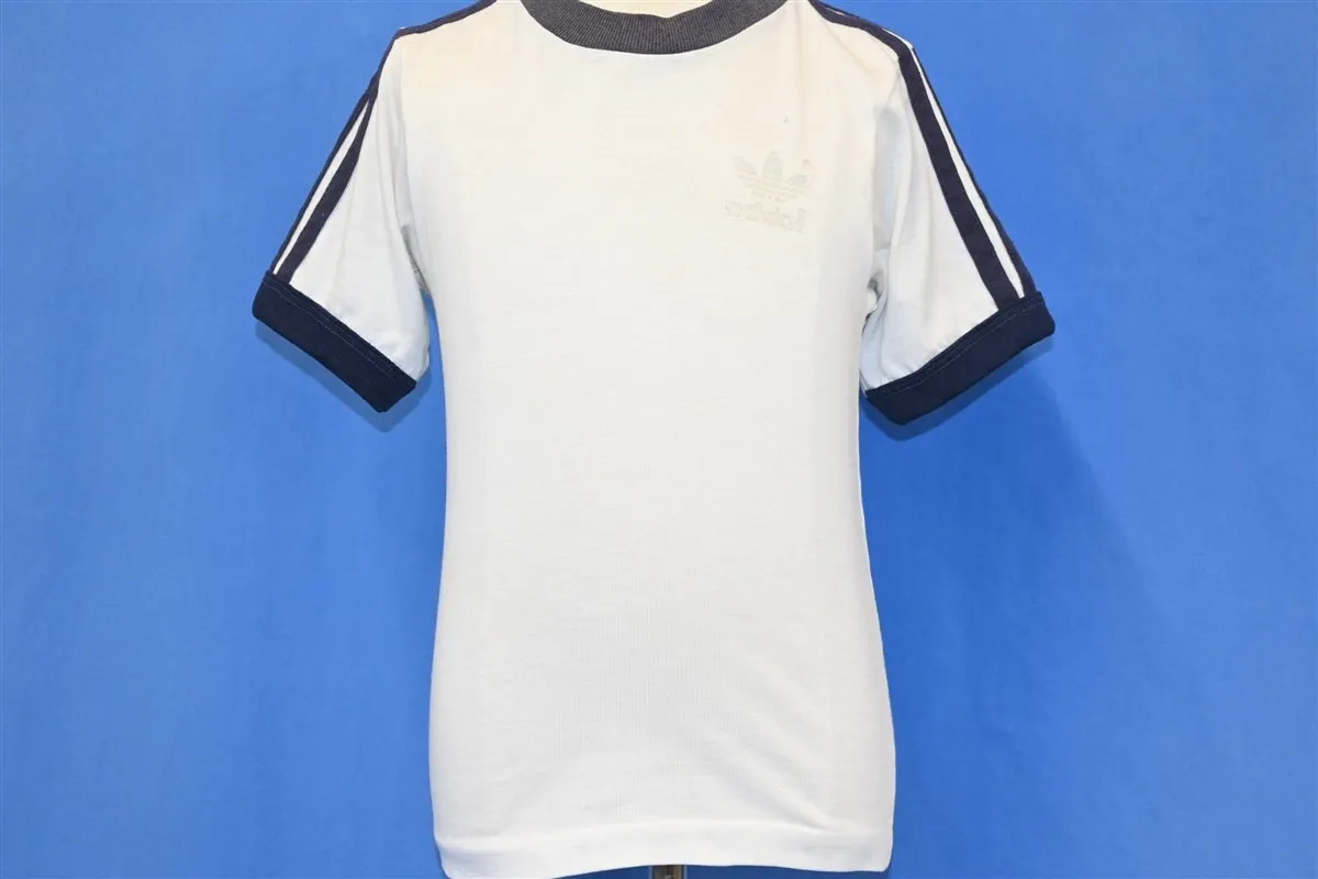 80s Adidas Trefoil Logo Stripe Sportswear t-shirt Youth Small