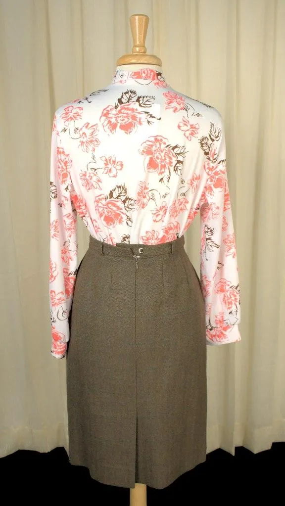 80s does 1950s Mossy Wool Skirt