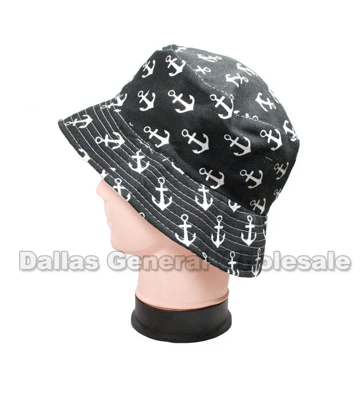 Adults Anchor Bucket Hats Wholesale