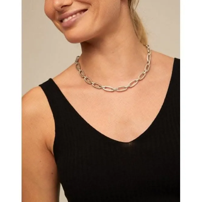 Alien Silver Metal Necklace