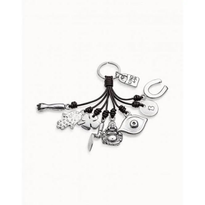 Amulet Silver Leather Key Ring