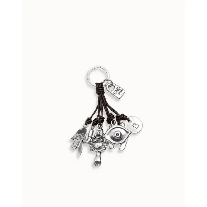 Amulet Silver Leather Key Ring