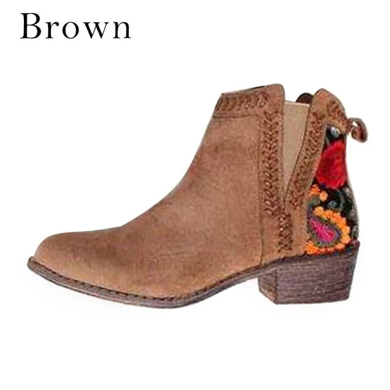 Ankle Low Heel Suede Chelsea Boot
