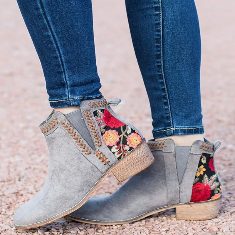 Ankle Low Heel Suede Chelsea Boot