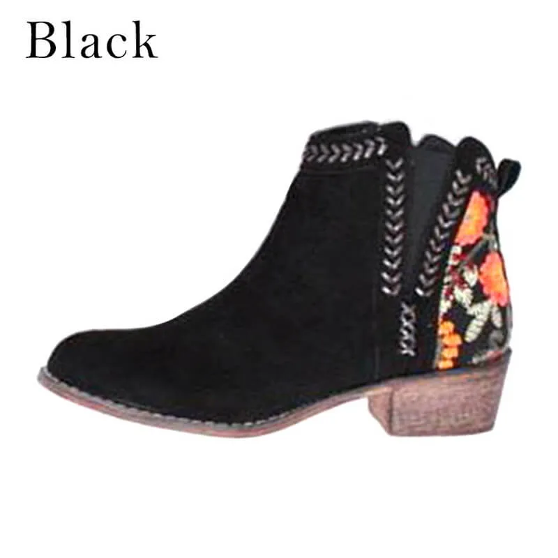 Ankle Low Heel Suede Chelsea Boot