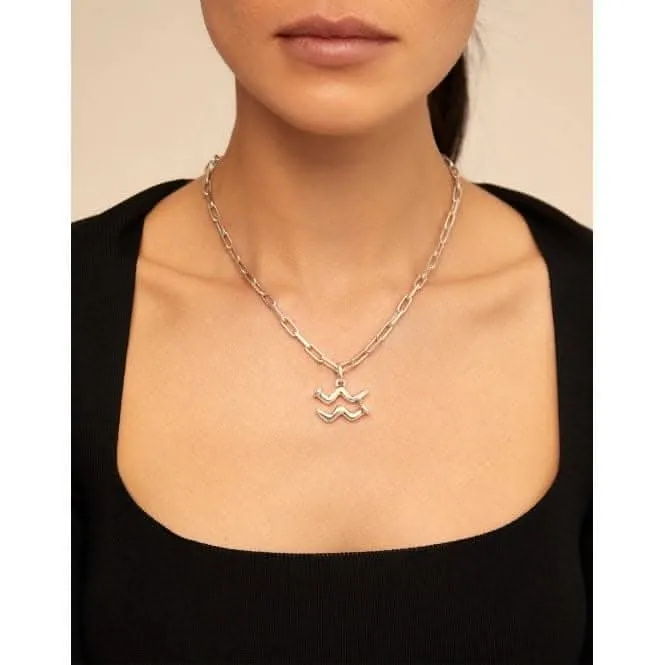 Aquarius Silver Metal Charm