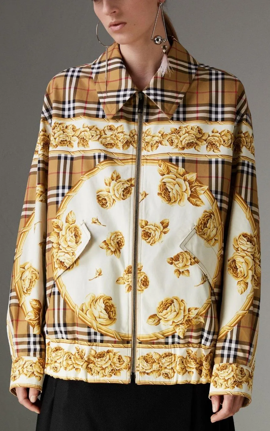 Archive Scarf Print Harrington Jacket