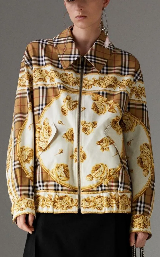 Archive Scarf Print Harrington Jacket