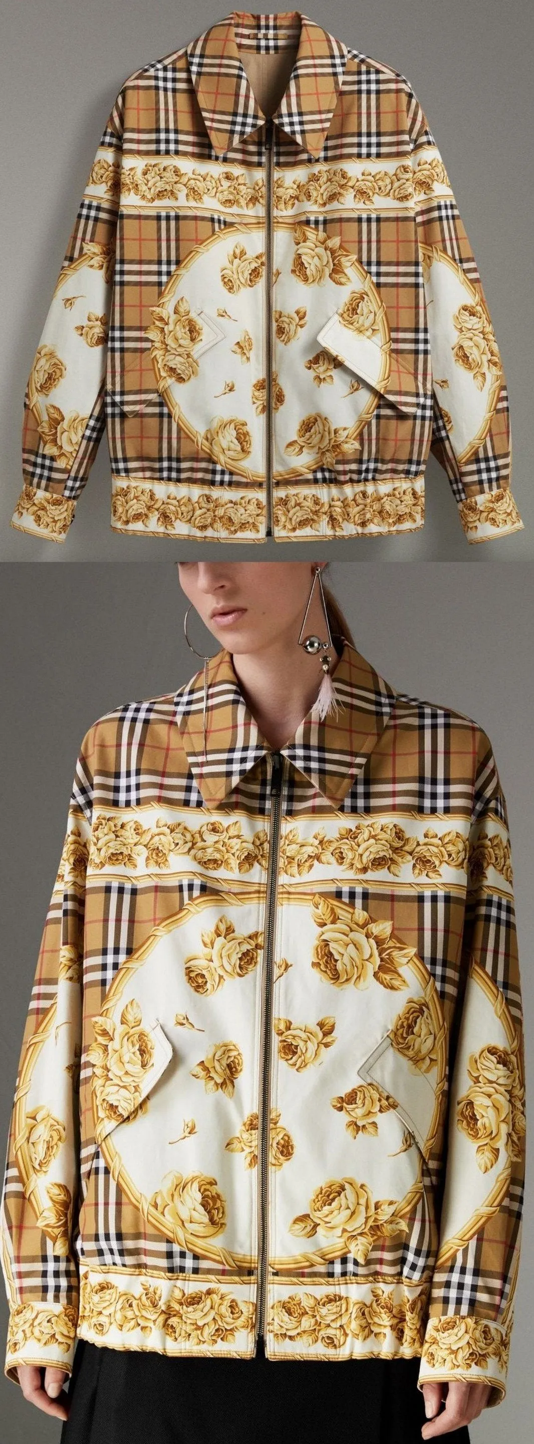 Archive Scarf Print Harrington Jacket