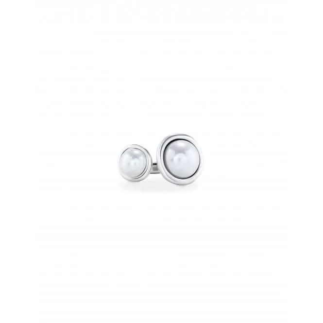 Artsy Artsy Sterling Silver Plated Two Shell Pearl Ring