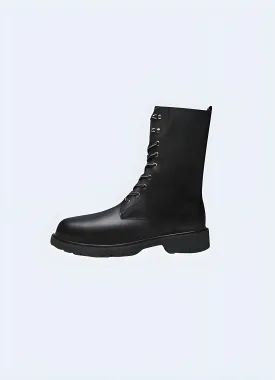 Black Leather Punk Boots