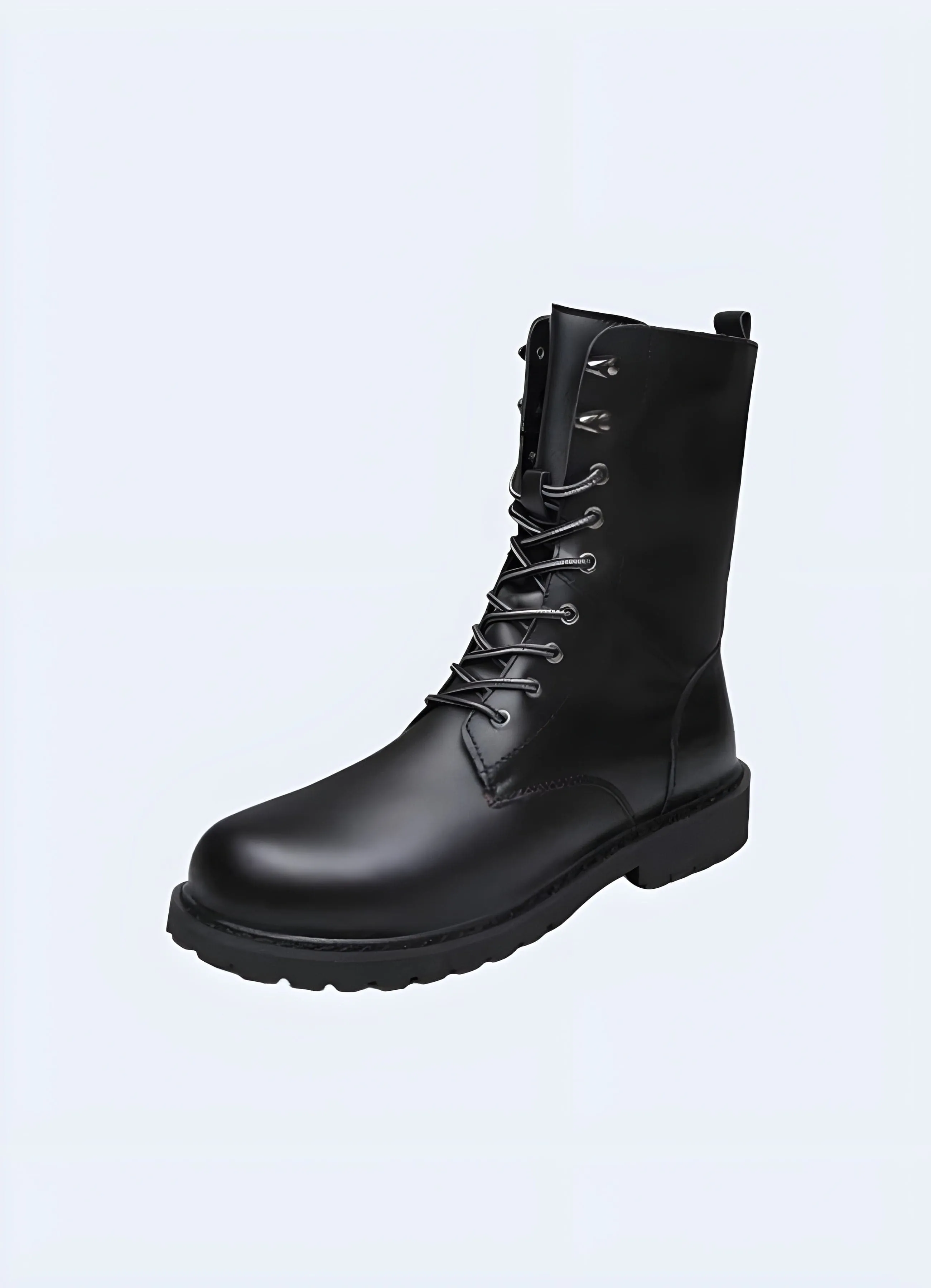 Black Leather Punk Boots