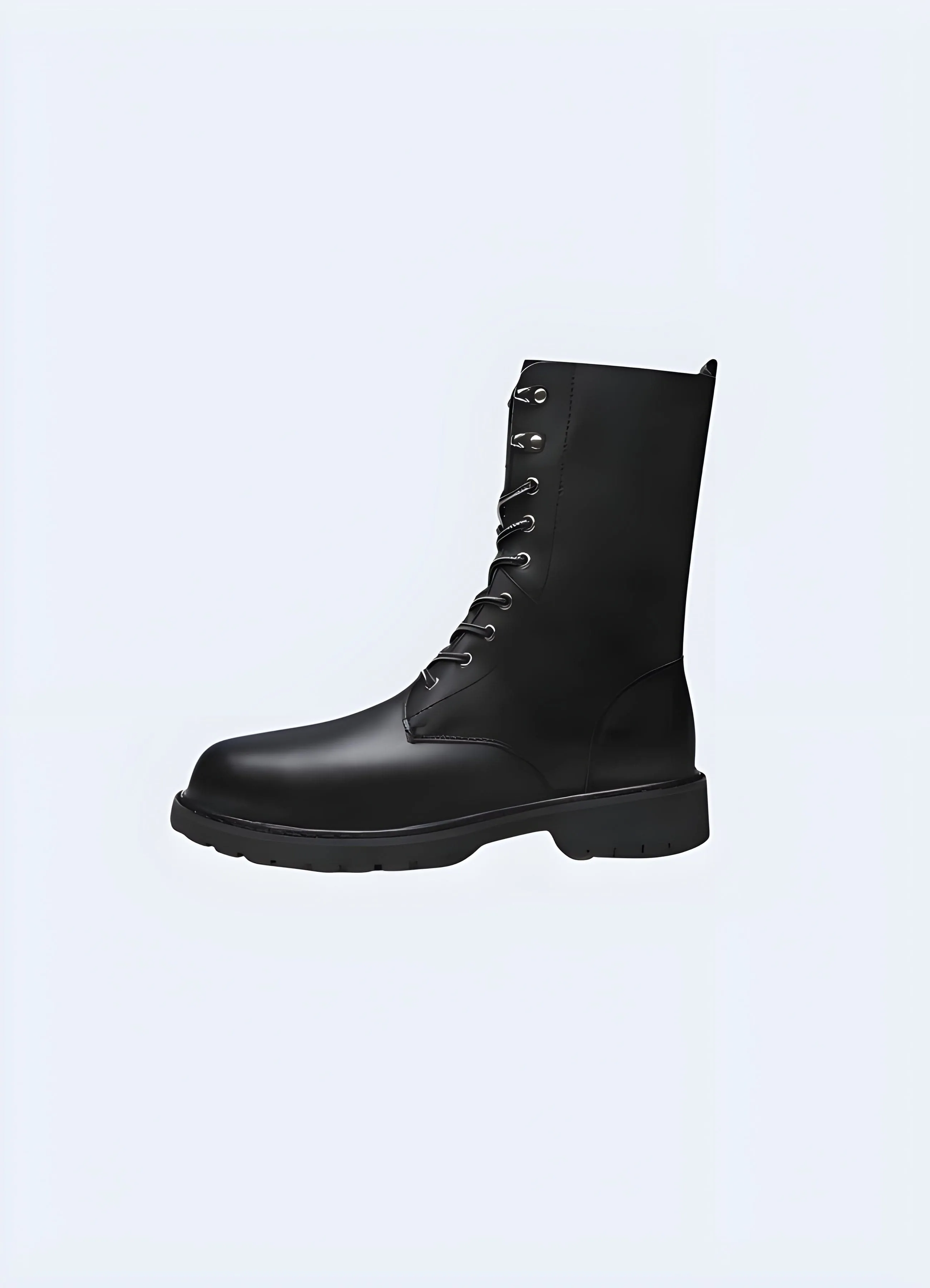 Black Leather Punk Boots