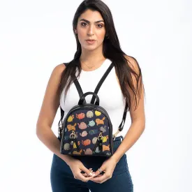 Black Mini Backpack Funny Pets