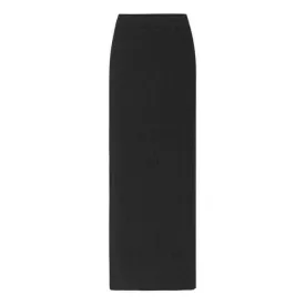 Black Ribbed Stretch Pencil Skirt