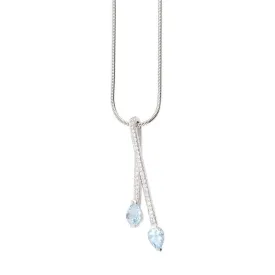 Buchwald 18ct white gold aquamarine and diamond double teardrop pendant