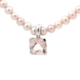 Buchwald 18ct white gold pink morganite pearl necklace