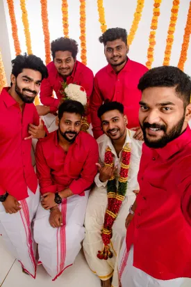 Dark Rose - Group Shirt and Matching Dhoti