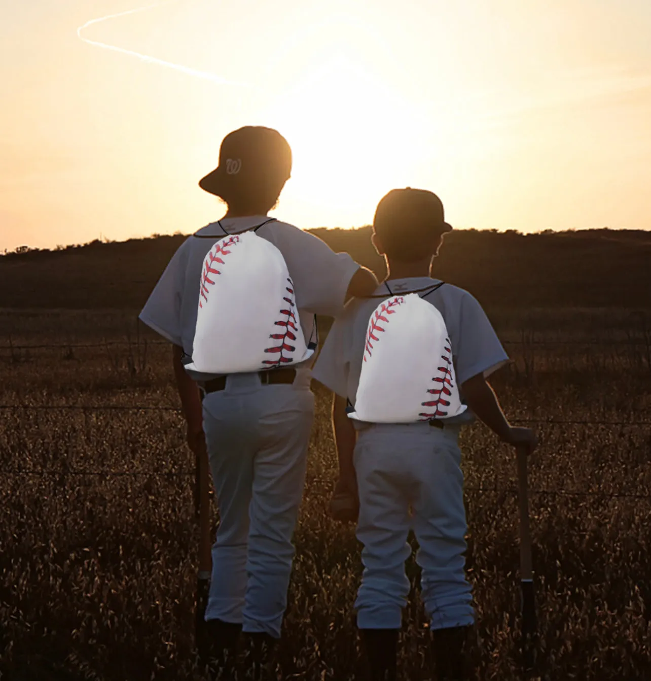 Drawstring Baseball Backpacks