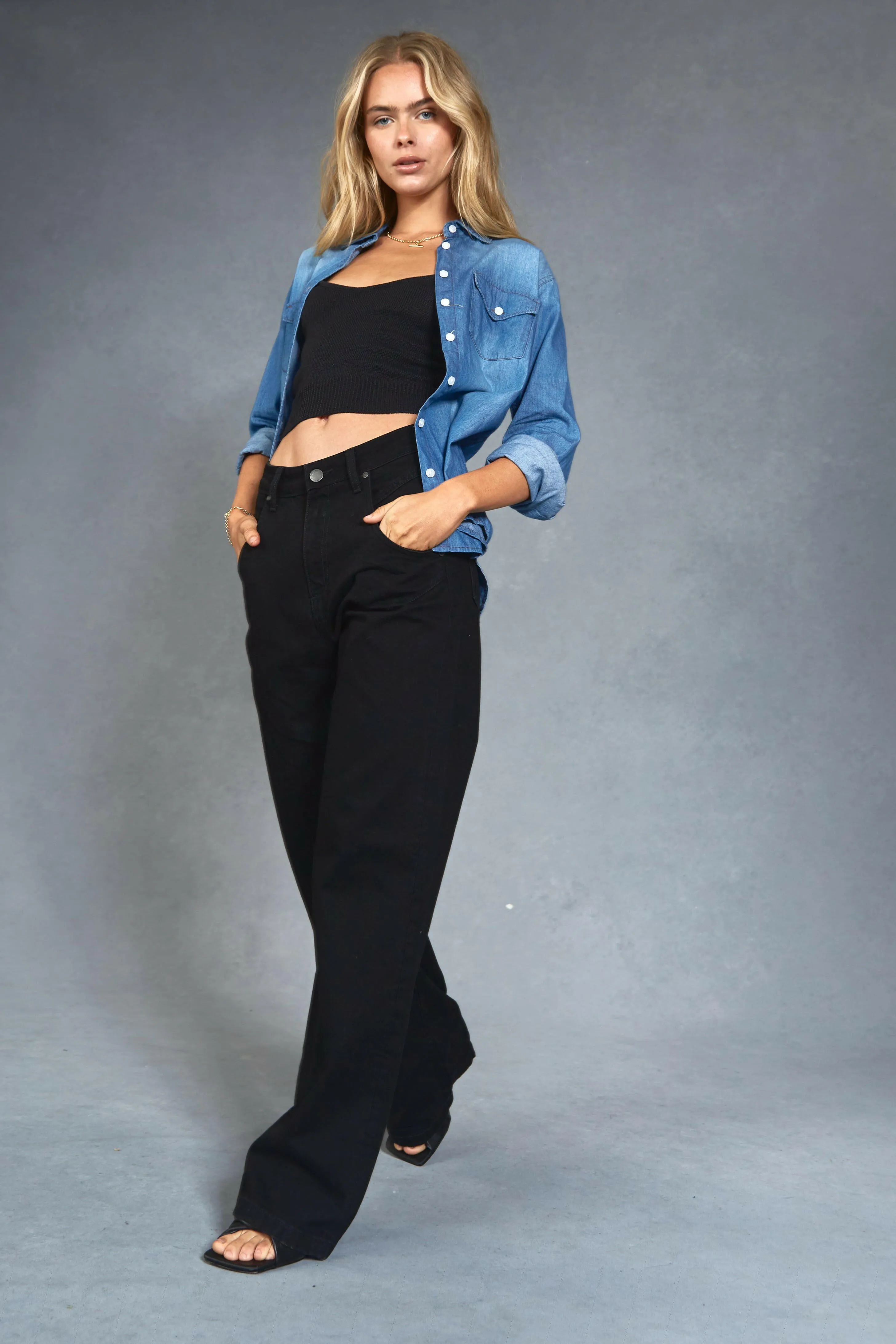 Ella Baggy Black Jeans