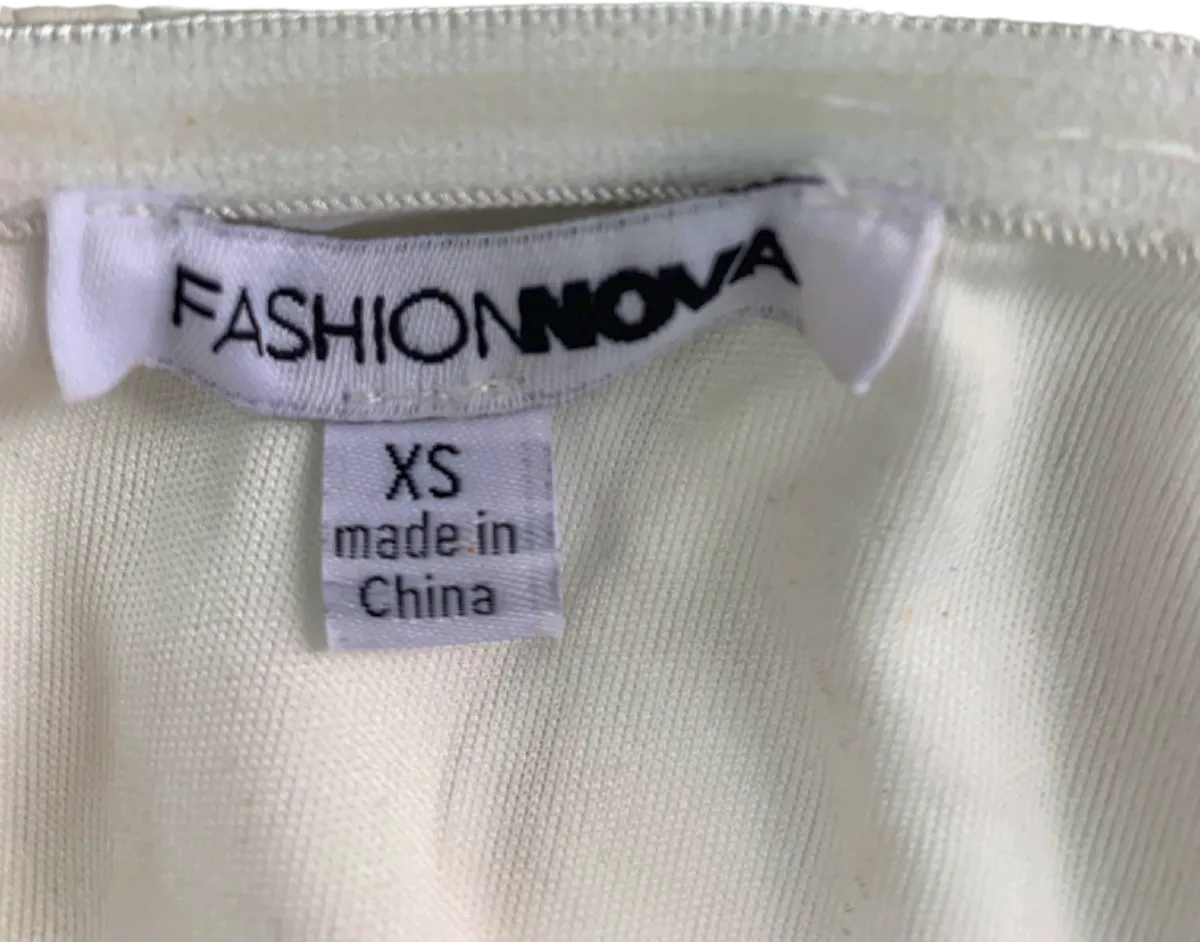 Fashion Nova White Strapless Dress XS