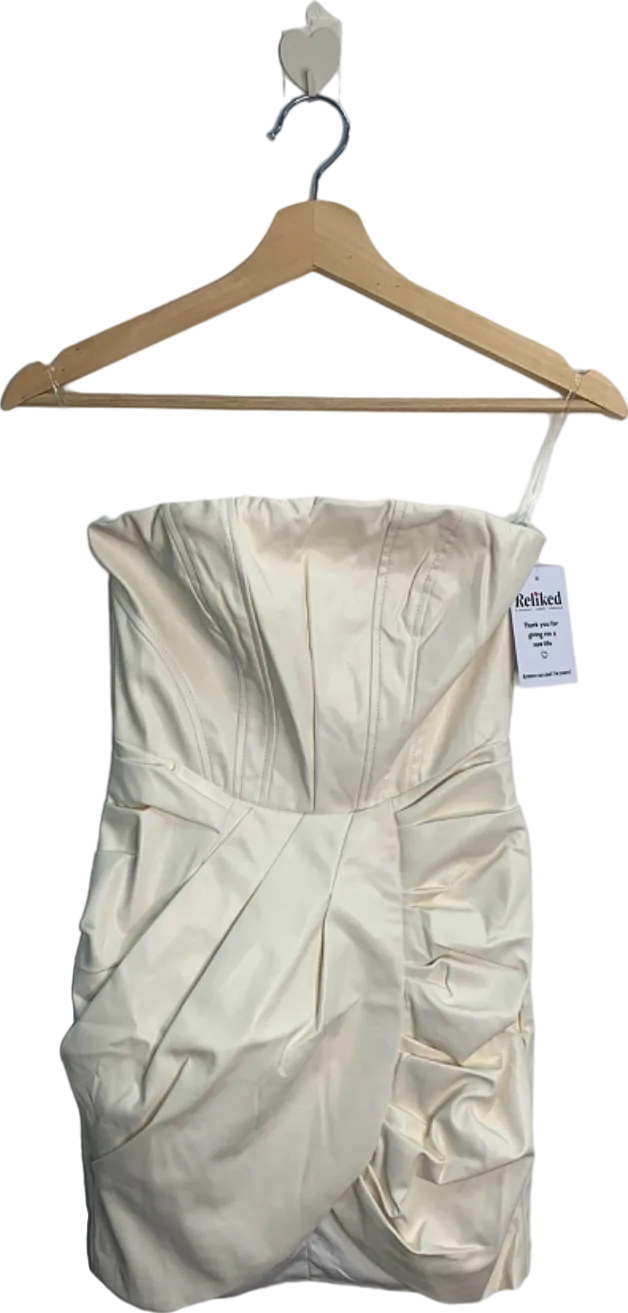 Fashion Nova White Strapless Dress XS