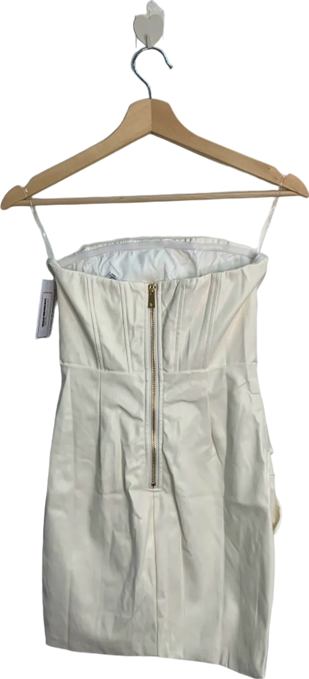 Fashion Nova White Strapless Dress XS