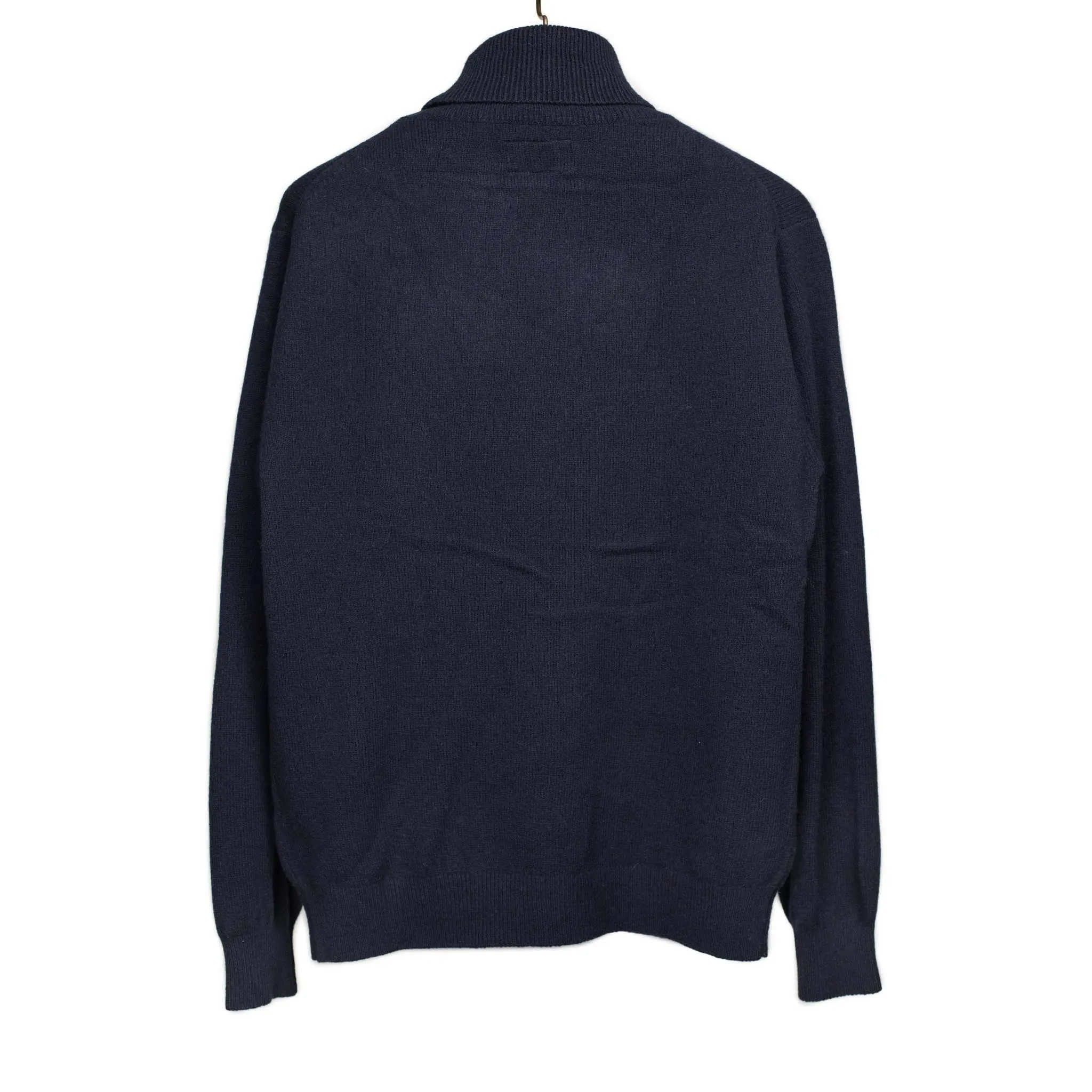 Fine gauge turtleneck sweater in navy wool
