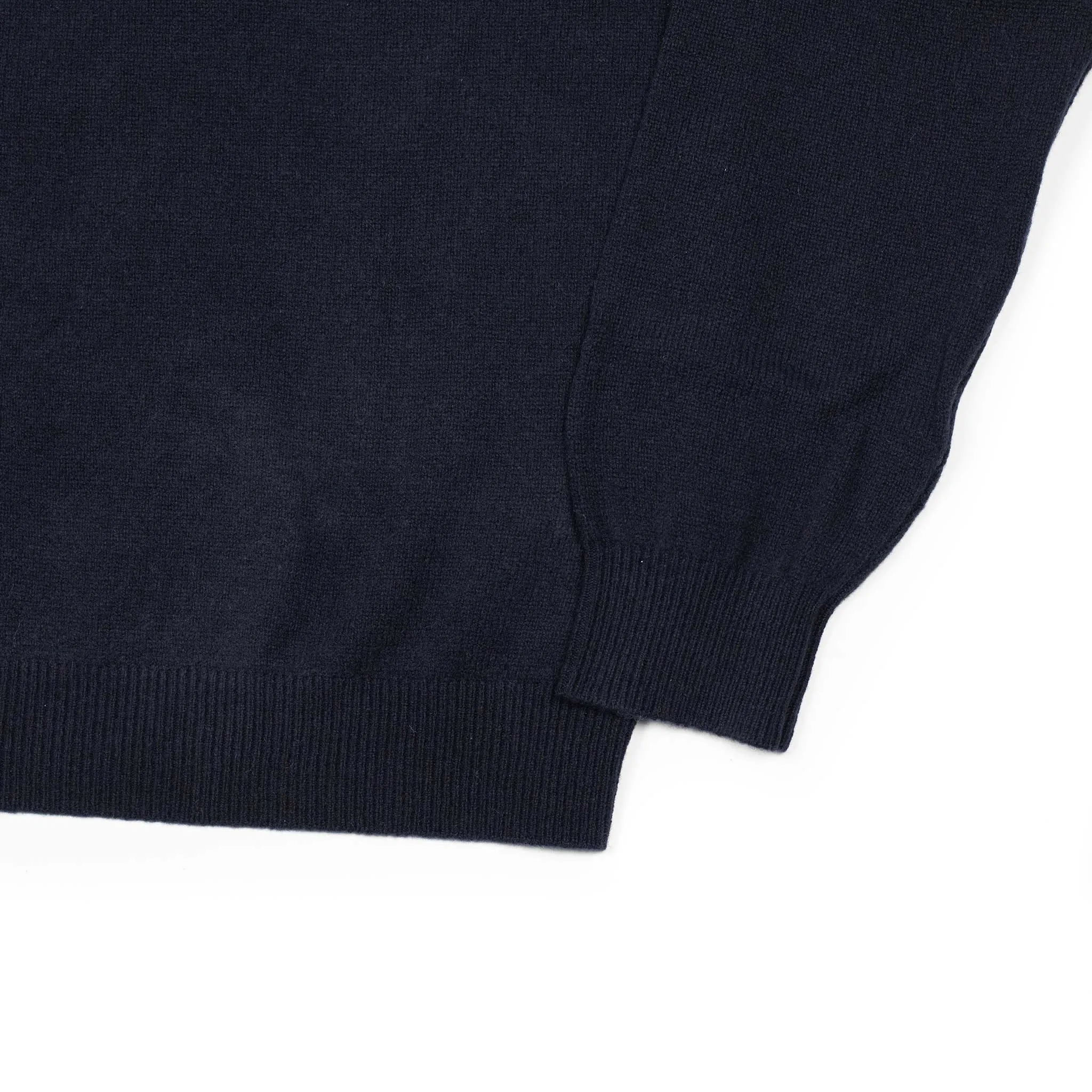Fine gauge turtleneck sweater in navy wool