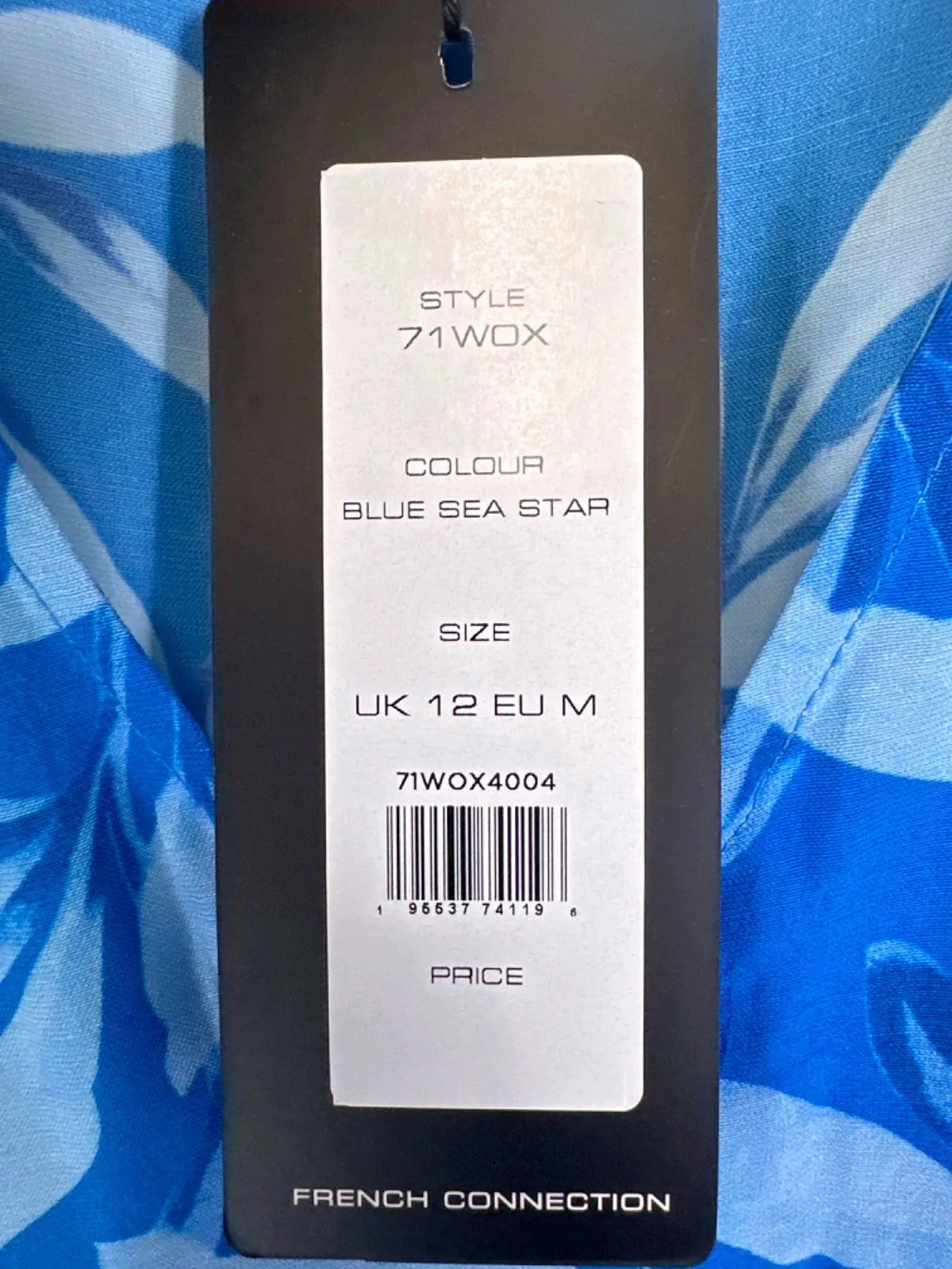 French Connection Blue Sea Star Floral Print Maxi Dress UK 12