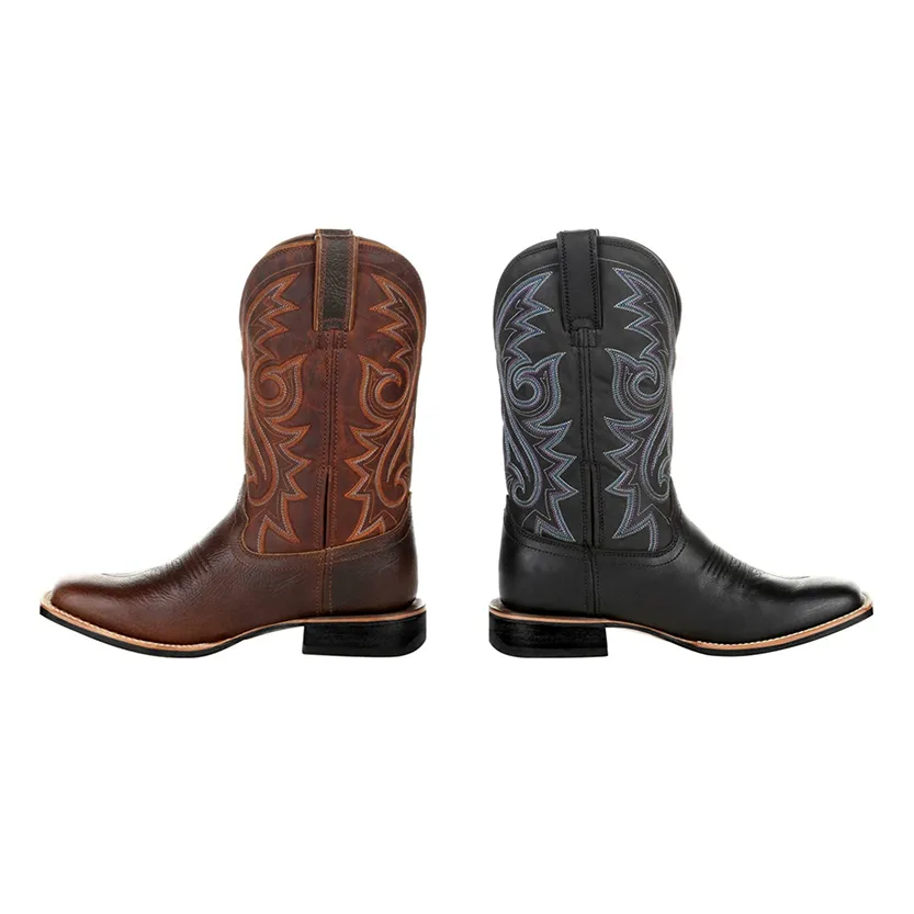 Funki Buys | Boots | Men's Mid-calf Embroidered Cowboy Boot