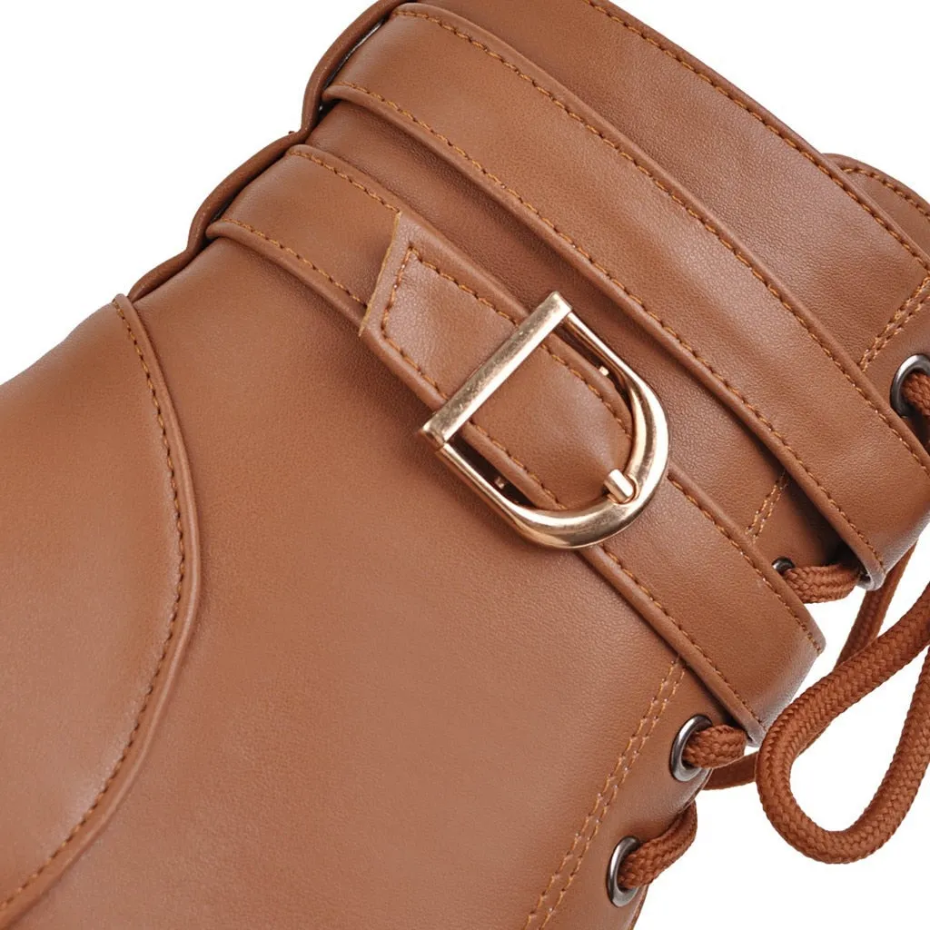 Funki Buys | Boots | Women's Block Heel Buckle Strap Ankle Boots