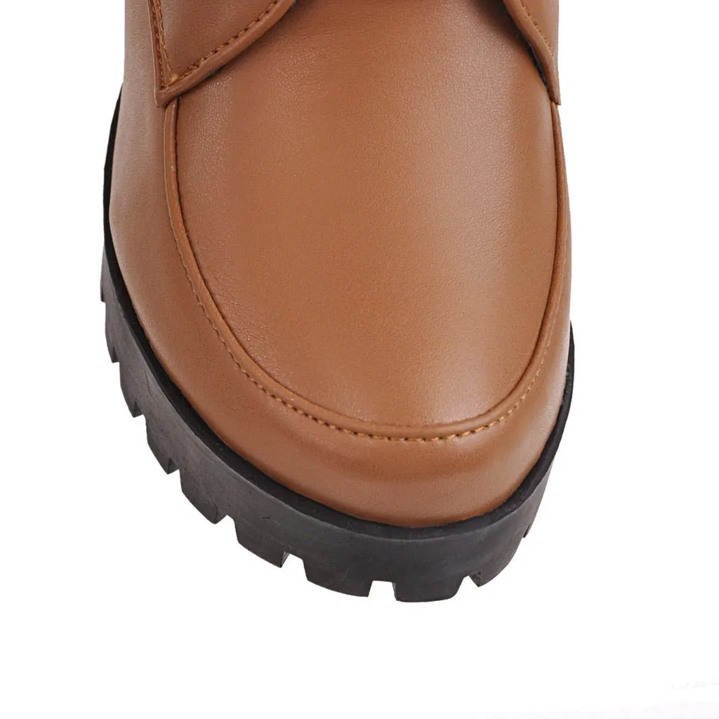 Funki Buys | Boots | Women's Block Heel Buckle Strap Ankle Boots