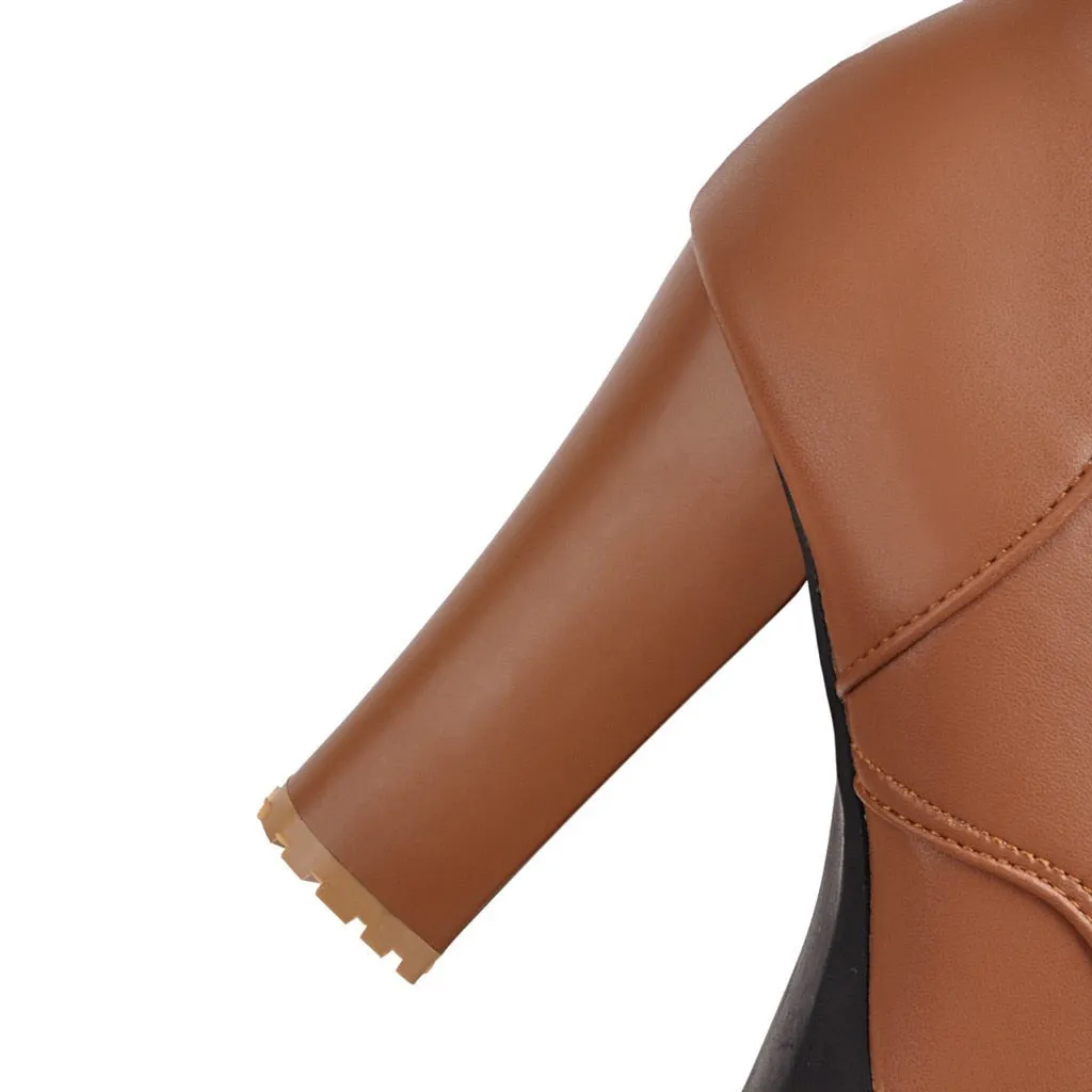 Funki Buys | Boots | Women's Block Heel Buckle Strap Ankle Boots