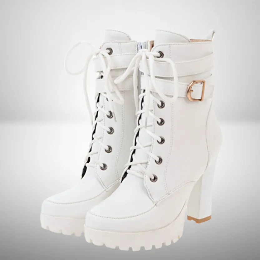 Funki Buys | Boots | Women's Block Heel Buckle Strap Ankle Boots