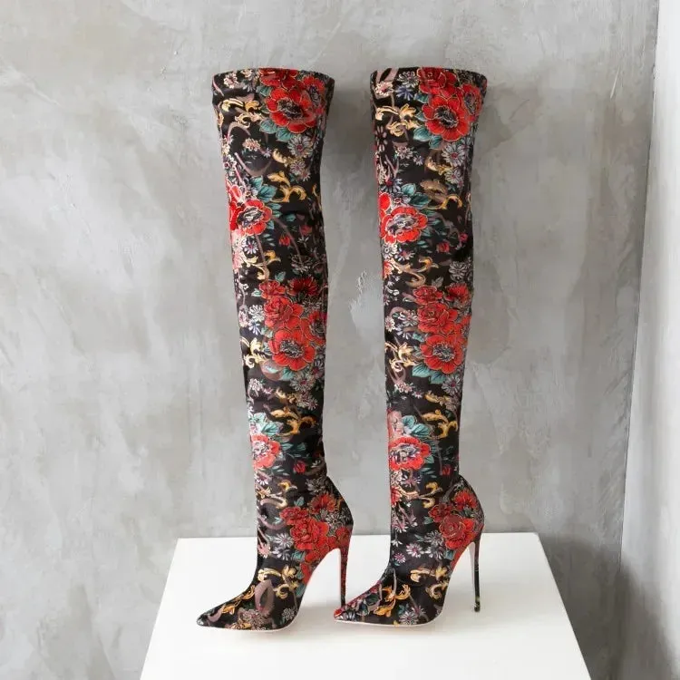 Funki Buys | Boots | Women's Snake Leopard Cloth Long Boots