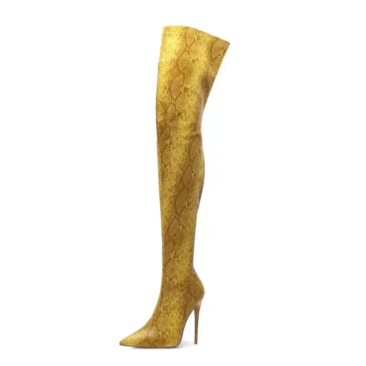 Funki Buys | Boots | Women's Snake Leopard Cloth Long Boots