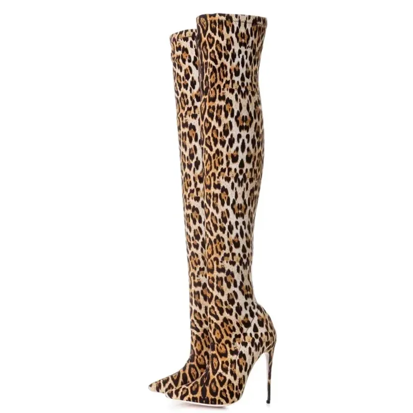 Funki Buys | Boots | Women's Snake Leopard Cloth Long Boots