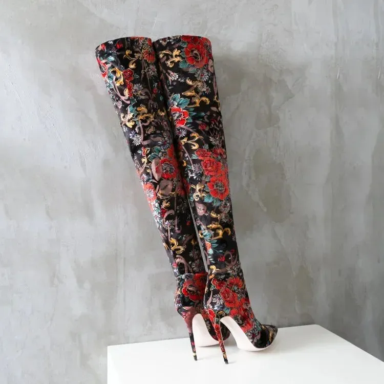Funki Buys | Boots | Women's Snake Leopard Cloth Long Boots