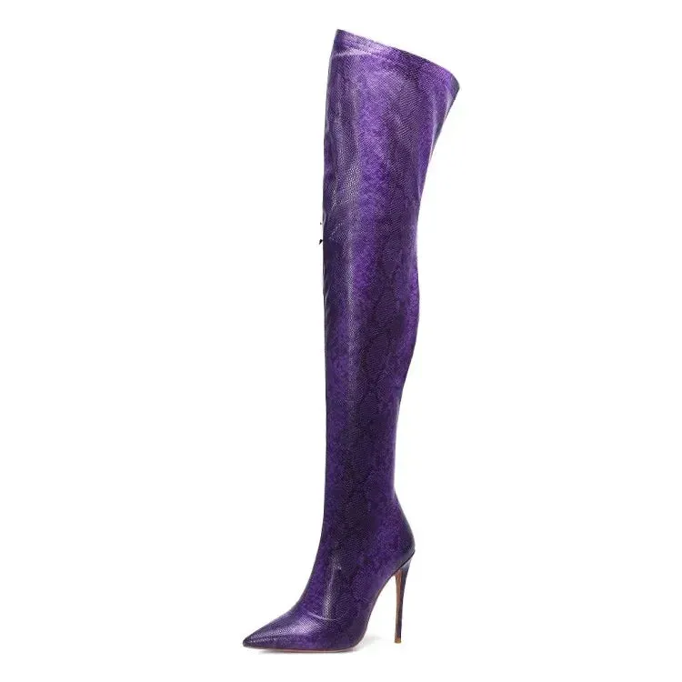 Funki Buys | Boots | Women's Snake Leopard Cloth Long Boots