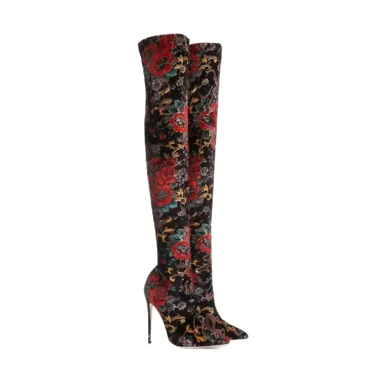 Funki Buys | Boots | Women's Snake Leopard Cloth Long Boots