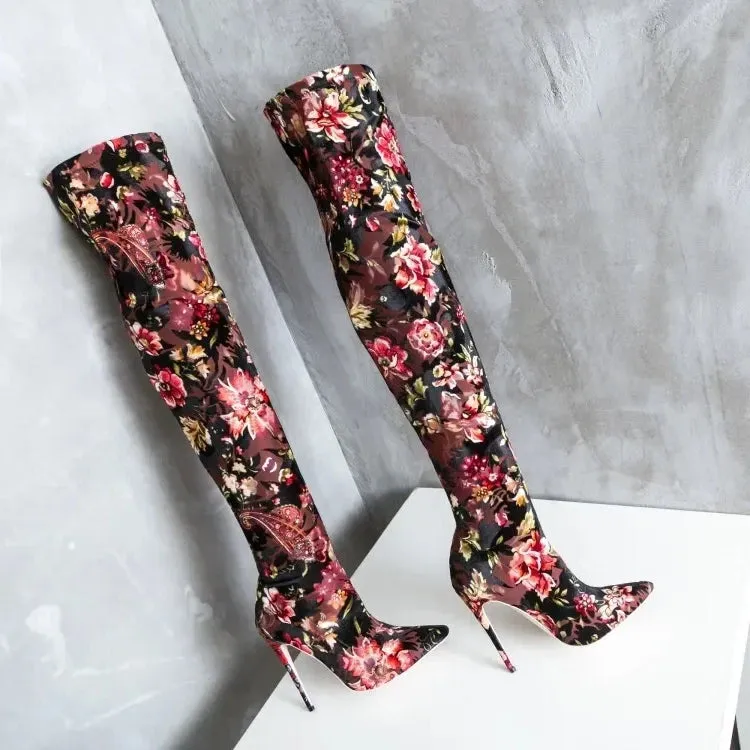 Funki Buys | Boots | Women's Snake Leopard Cloth Long Boots
