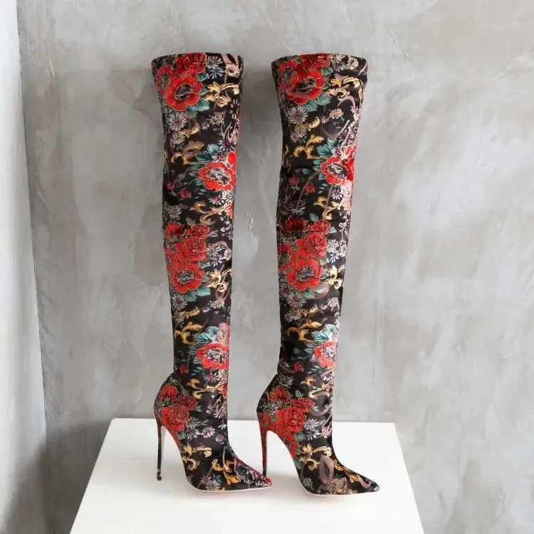 Funki Buys | Boots | Women's Snake Leopard Cloth Long Boots
