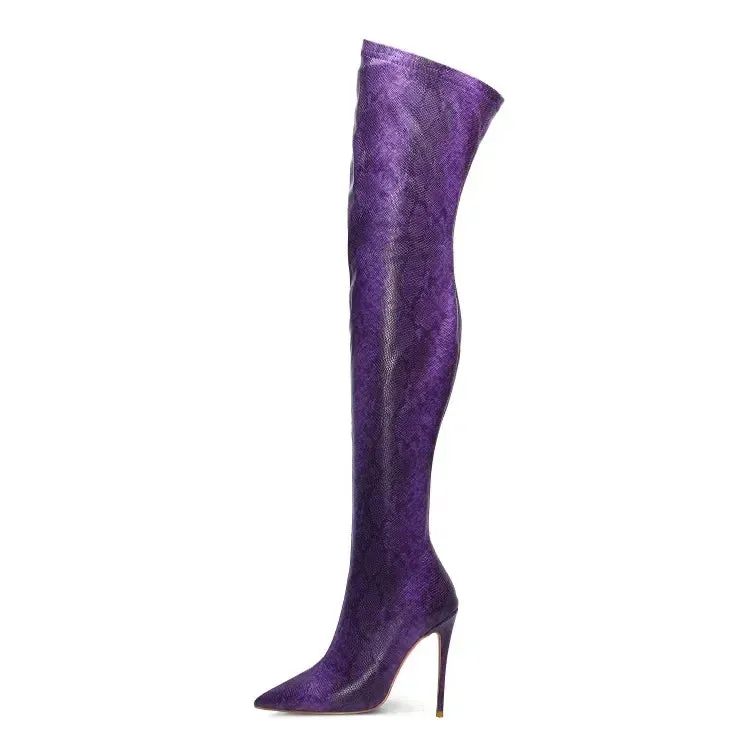 Funki Buys | Boots | Women's Snake Leopard Cloth Long Boots